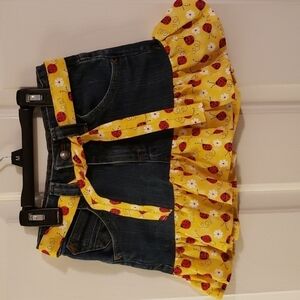 Wrangler Denim Skirt with Ladybug Ruffle